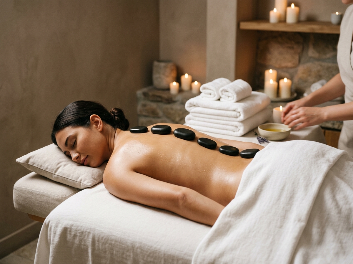 Masaje con piedras calientes y aromaterapia en Miss Royale Spa